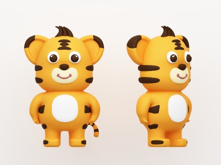 tiger, cartoon tiger, animal, cartoon animal model