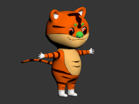 Cartoon Tiger with Skeleton