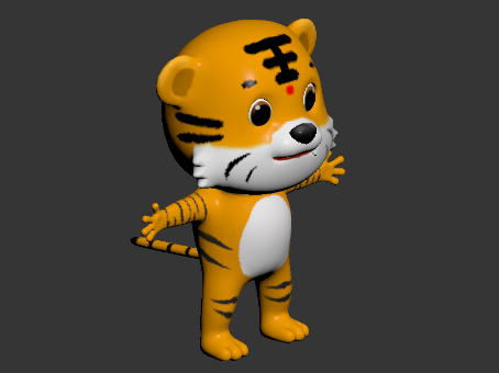 Cartoon three-dimensional tiger