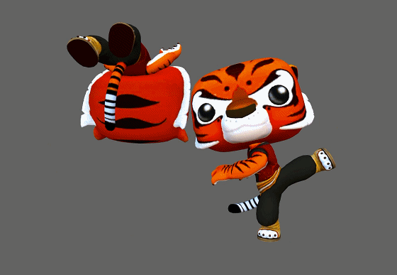 Cartoon Q version of the fierce Tigress with animation Kung Fu Panda Furious Five Tiger