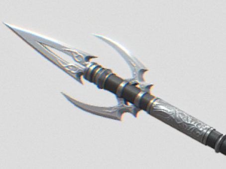 Trident Lance Cold Weapon Spear Weapon War Halberd Long Handle Weapon Harpoon Square Sky Painted Halberd PBR Next Generation Artifact Halberd Weapon Sea King