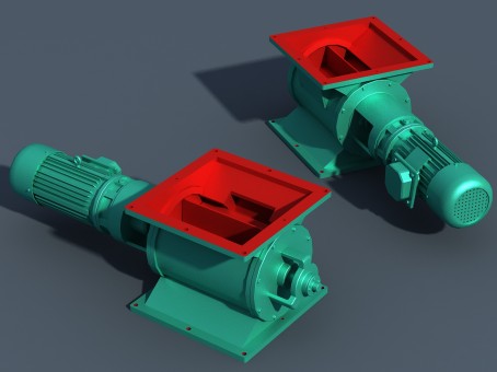 Mechanical Equipment-Star Feeder Realistic Mechanical Inlet and Outlet System Parts Workshop Machinery