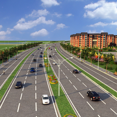 Modern Road Modern Urban Highway Landscape Road Landscape