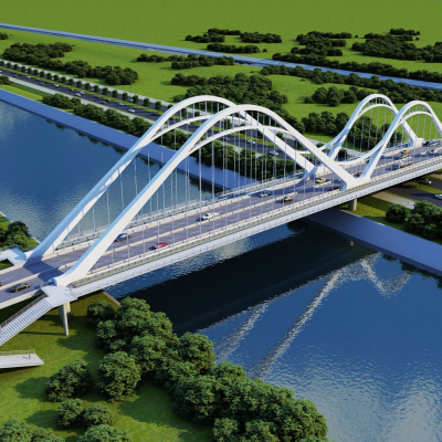 modern highway viaduct bridge expressway