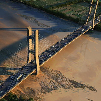 modern bridge bridge across the river bridge bird's eye view