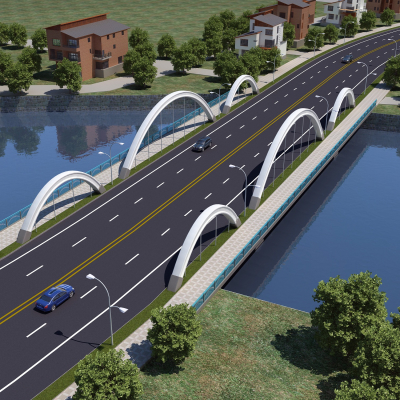 modern bridge river-crossing bridge bridge road