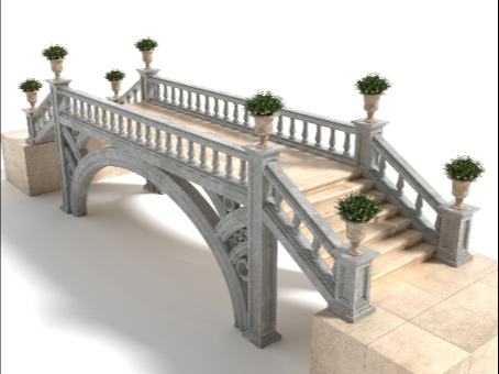 Stone Arch Bridge Small Bridge Stone Bridge Modern Style Realistic Scene Parts