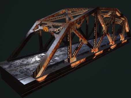 old bridge rusty old bridge arch bridge pbr iron bridge
