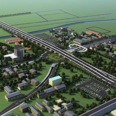 modern highway viaduct freeway bird's-eye view planning modern road