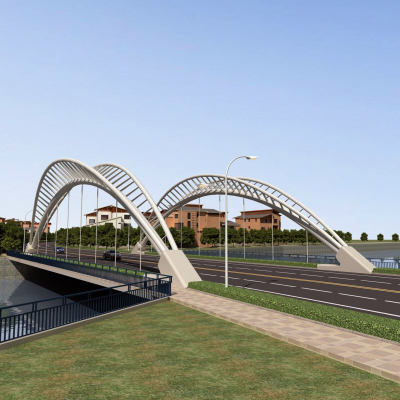 modern river-crossing bridge bridge bridge road