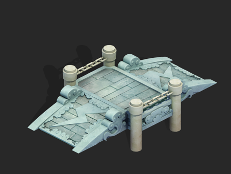 White Jade Bridge Q Edition Cartoon Animation Bridge Scene Parts