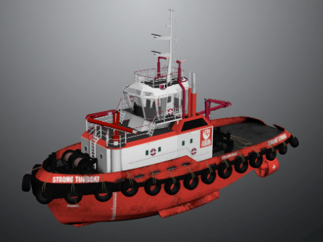PBR next generation tug tug tug ship ocean rescue simple model inner river tug coastal tug ship engineering ocean development water transportation