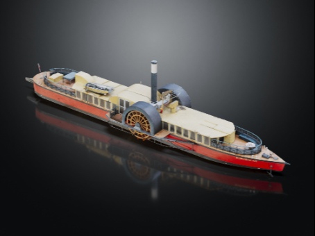 Industrial ship digging ship gold prospecting ship sand dredging ship earth dredging ship large industrial ship steam ship treasure ship