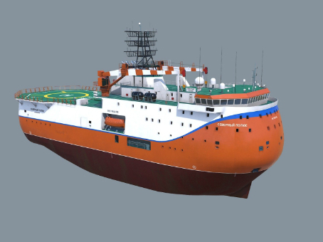 Realistic Polar Expedition Icebreaker Model