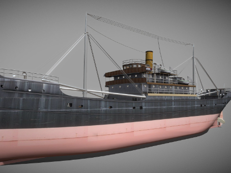 Ferris steam freighter boat transport ship engineering ship realistic
