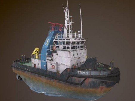 Tug engineering ship realistic ship multi-file format industrial ship