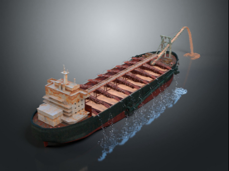 Sand pumping ship large cargo ship small cargo ship