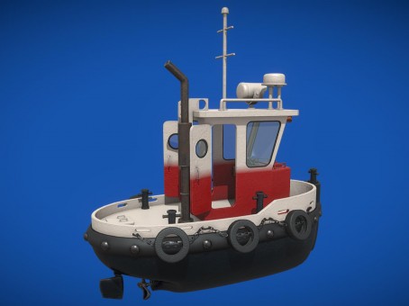 Cartoon Fishing Boat Sea Boat Marine Fishing Cargo Boat Cartoon Tug Boat PBR Fishing Boat Boat