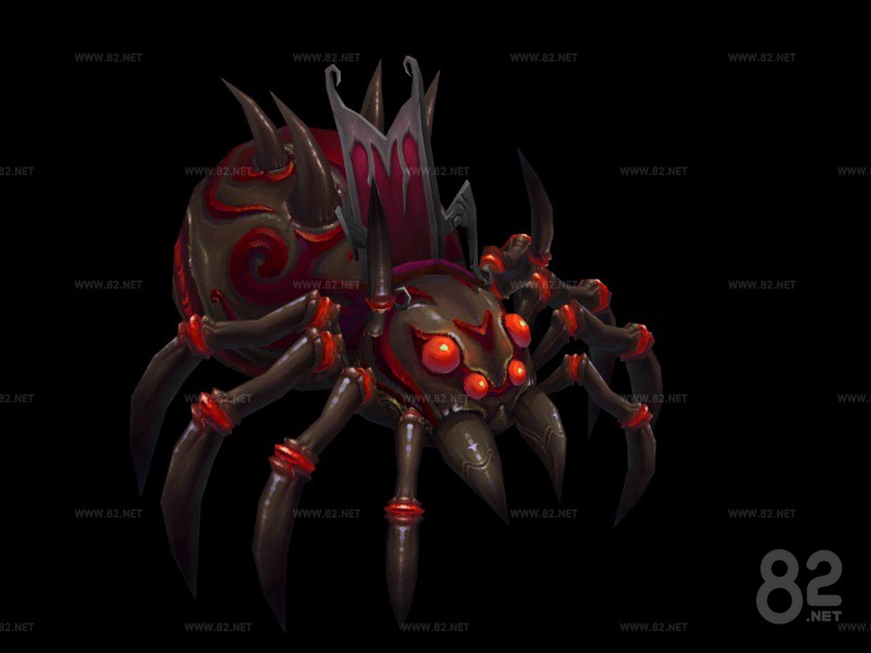Red Rx Spider Character Red four-eyed spider character 3d Model fbx | 82Models
