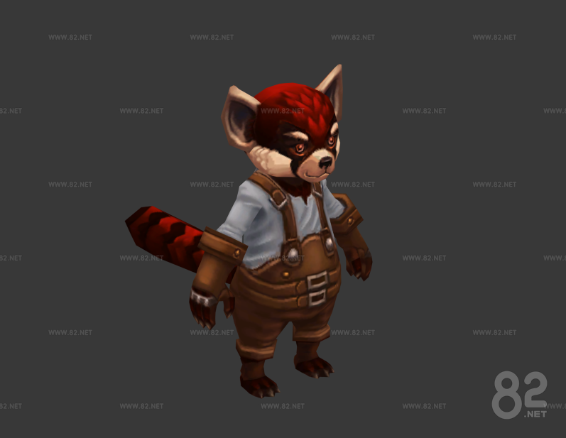 Red Raccoon Mouse Red Raccoon Cartoon 3d Model fbx | 82Models