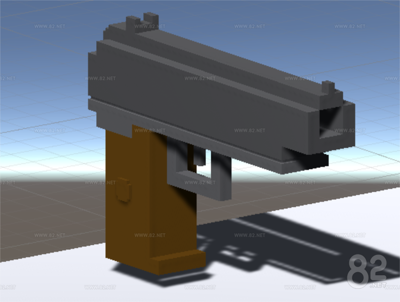 Pixel pistol weapon 3d Model obj | 82Models