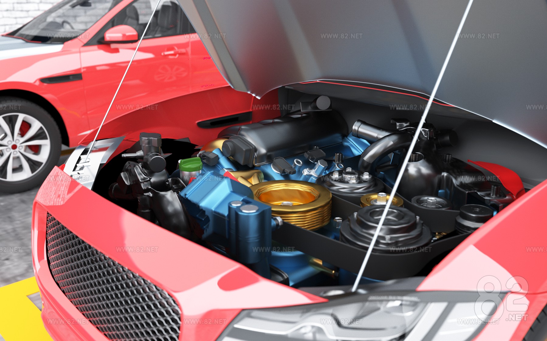 Disassembling the structure of the internal engine compartment of the ...
