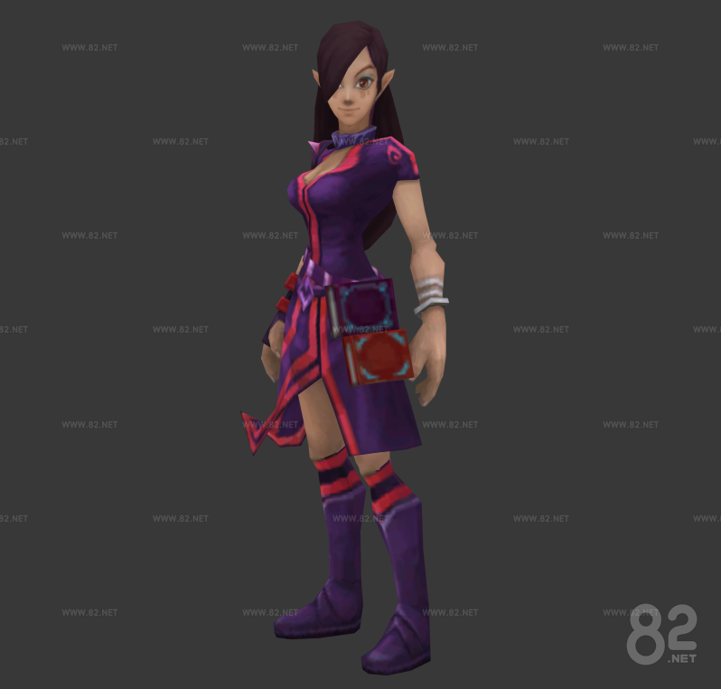 Purple Apprentice Cartoon 3d Model fbx | 82Models