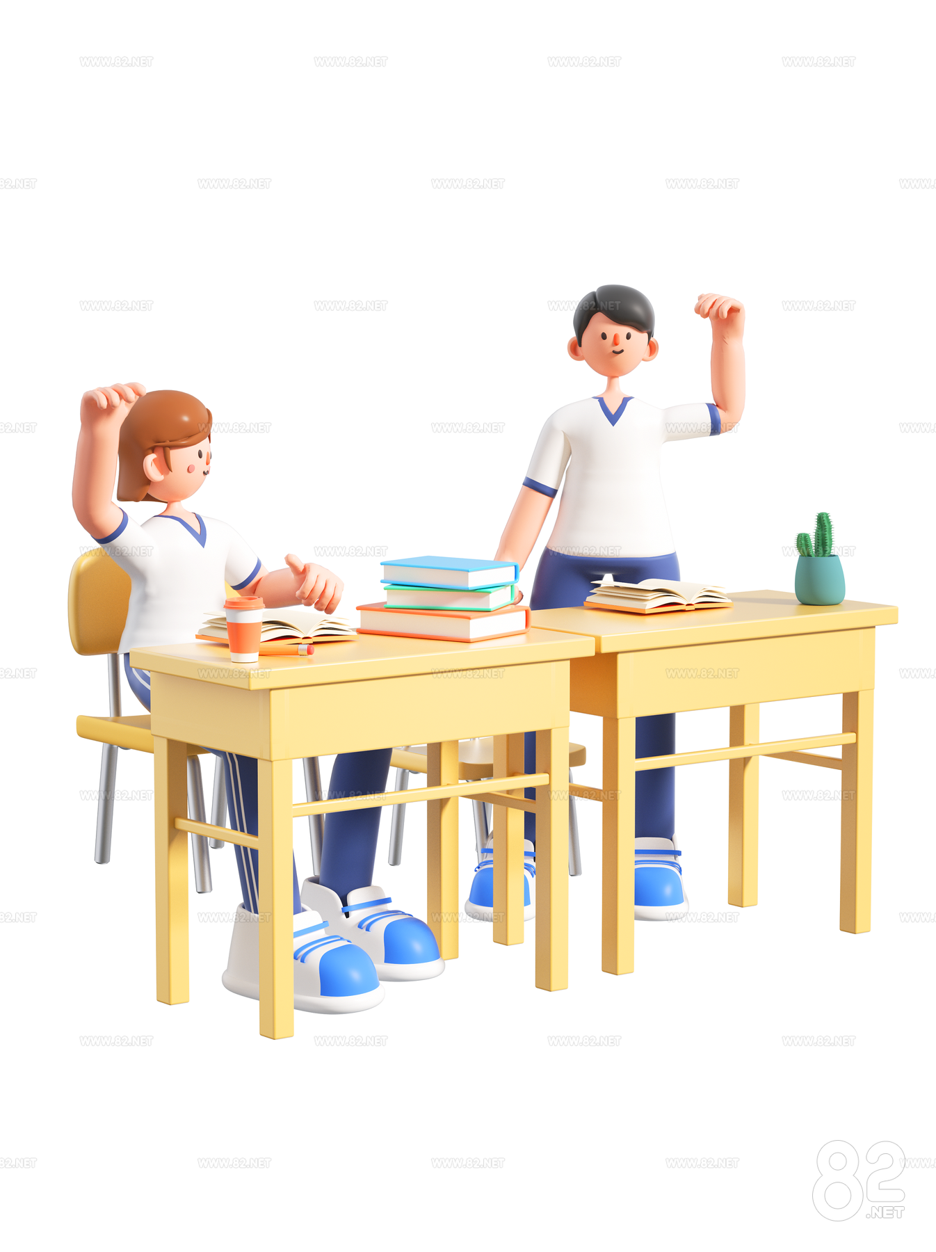 Ask Cute Student Characters in Opening Season 3d Model c4d | 82Models