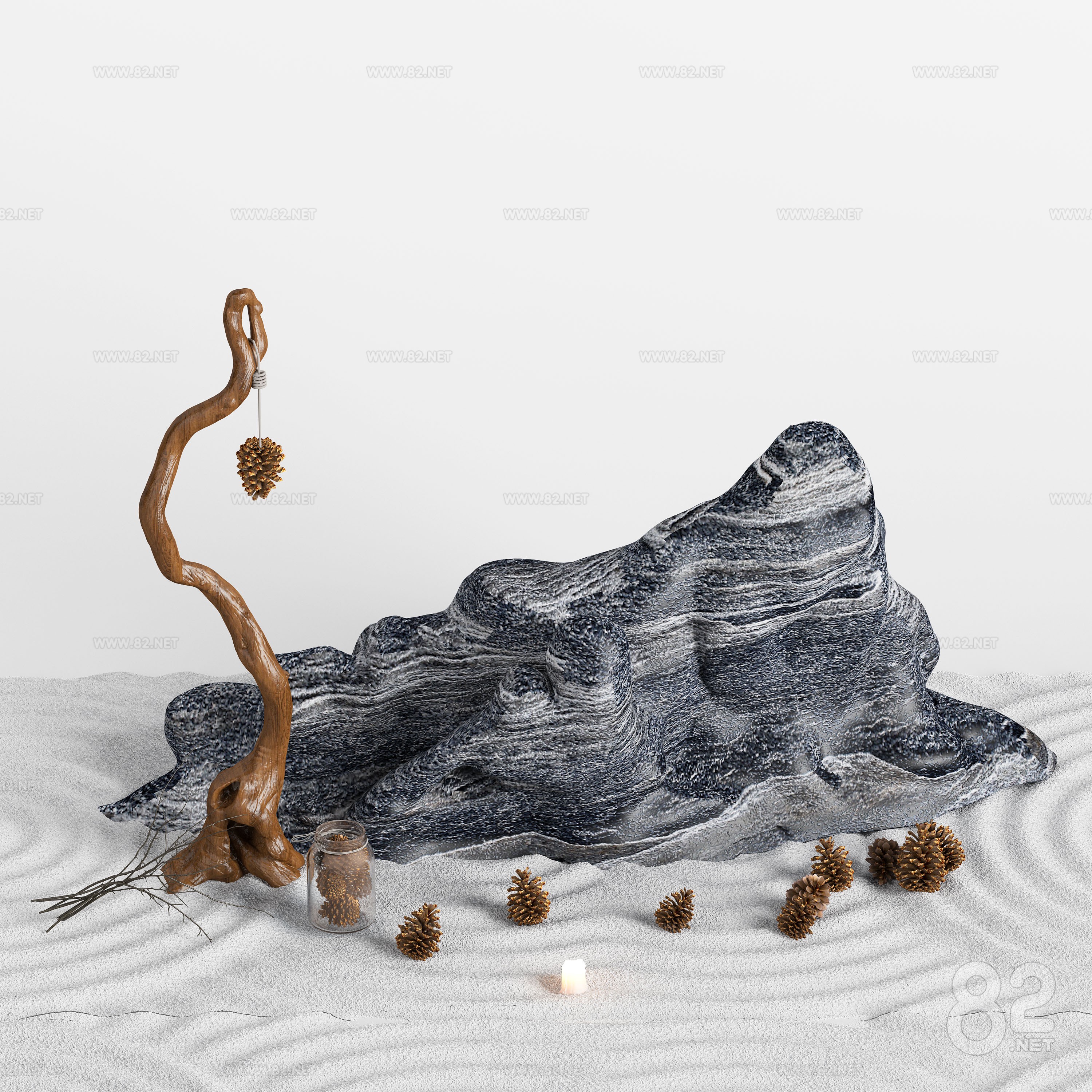 Japanese-style small view Kushan small view 3d Model max | 82Models