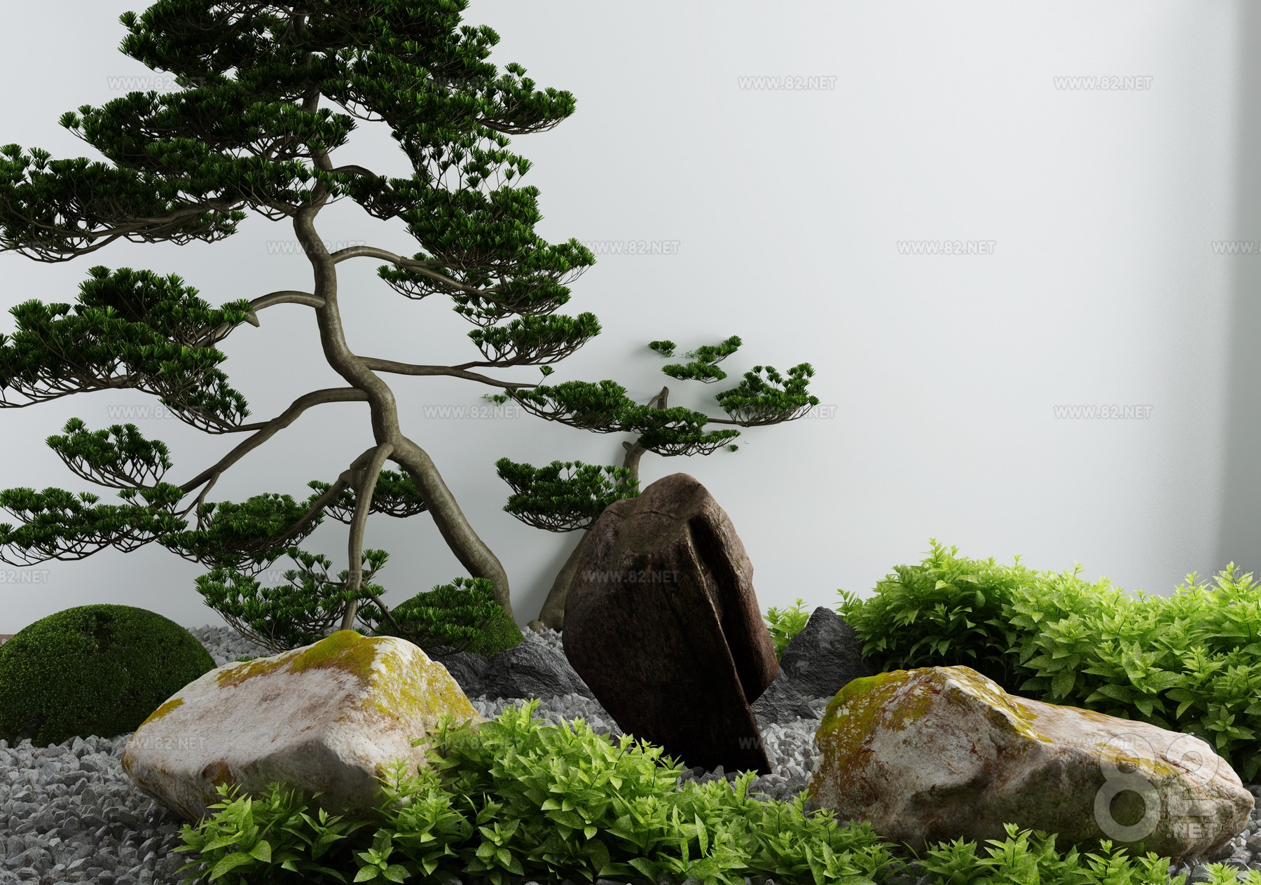 New Chinese Style Small View Pine Tree Small View 3d Model max | 82Models