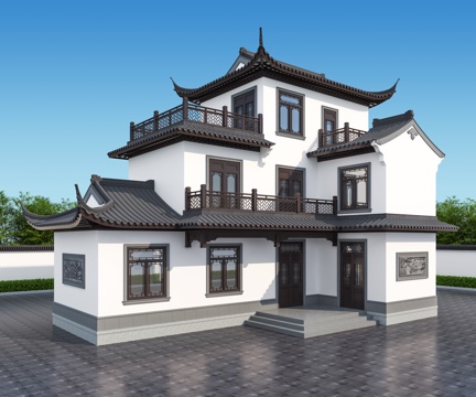 Chinese-style villa with ancient Soviet-style courtyard