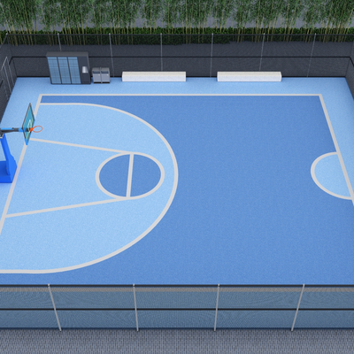 Modern outdoor basketball court