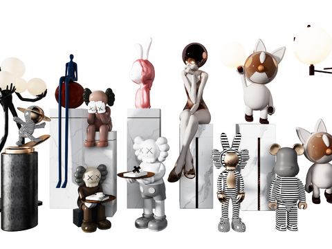 Modern Kaws Tide Sculpture Ornaments