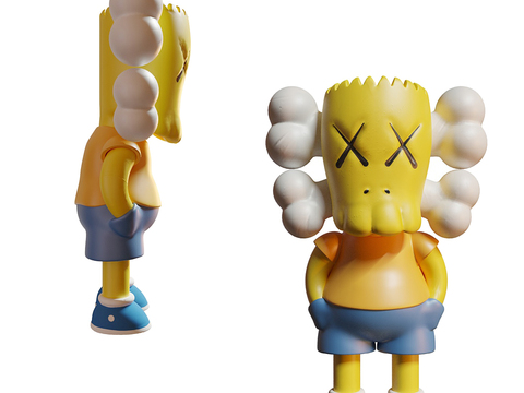 Modern KAWS Doll Sculpture