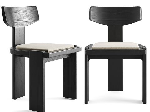 B & B italia Modern Black Solid Wood Chair