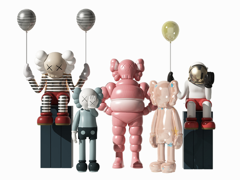 Modern KAWS Doll Sculpture
