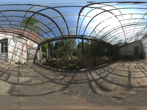 Modern outdoor HDR greenhouse