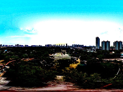 HDR Daytime City Eco Park Panorama