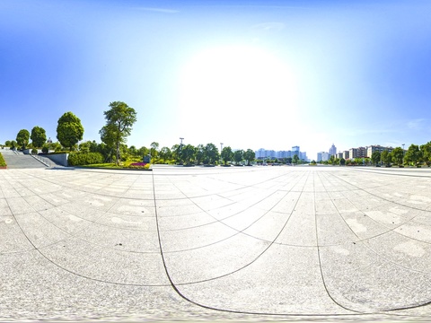 hdr city ecological open park square blue sky