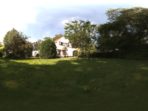 Grass outside the window HDR panorama