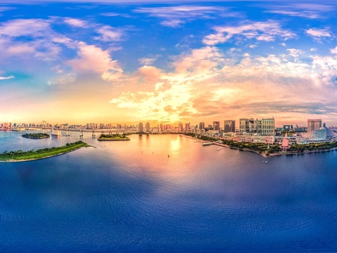 hdr coastal eco-city dusk