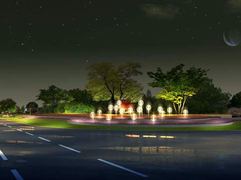 modern road bridge night scene psd