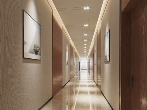 Modern Hotel Corridor