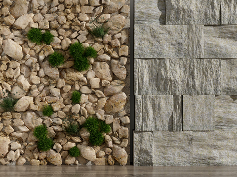 Natural wind terrazzo cobblestone Wall