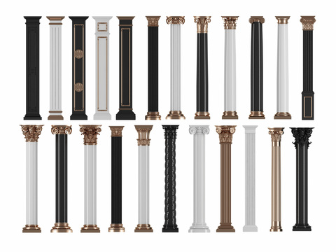 European-style gilded Roman column