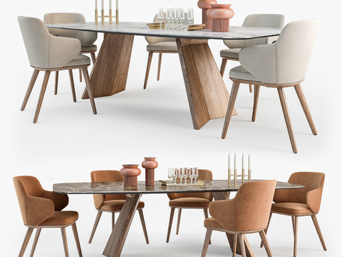 Calligaris Nordic Marble Dining Table and Chair