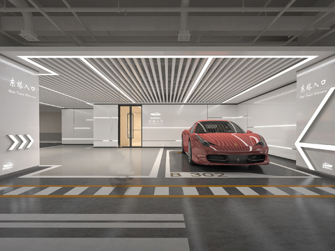 modern underground garage