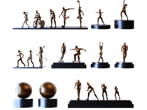 Modern metal sports figure ornaments