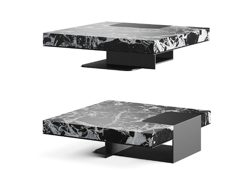 MISSANA modern square marble coffee table