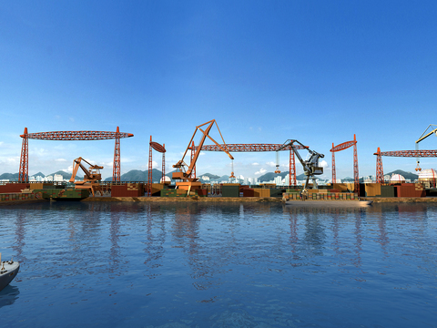 Modern Port Cargo Terminal